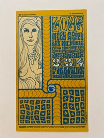Love Moby Grape Lee Michaels 1966 Fillmore Handill 1st Printing