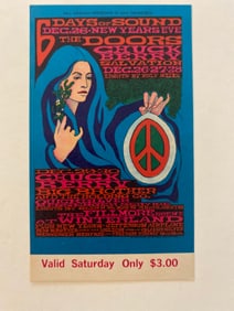 The Doors 1967 Fillmore Concert Ticket 1st Printing