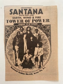 Santana Earth Wind and fire Roosevelt Stadium concert Ad Poster
