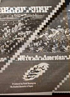 Grand Funk Railroad Promo Ad Poster: Rock history comes alive with this original Grand Funk Railroad promo ad poster, a striking relic from the golden age of classic rock. Featuring bold graphics and vintage typography, this promotional