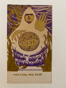 Cream 1967 Fillmore Concert Ticket 1st Printing