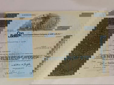 Con Edison Vintage Stock Certificate