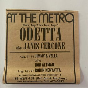 Odetta Concert Ad