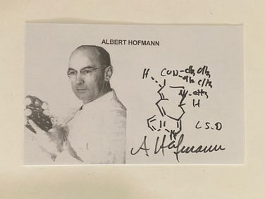 Albert Hoffman (Scientist) Signed LSD Drawing