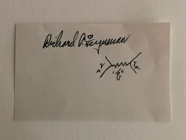 Richard Feynman autographed card