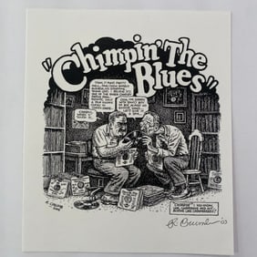 Robert Crumb "Chimpin' The Blues" Signed Art