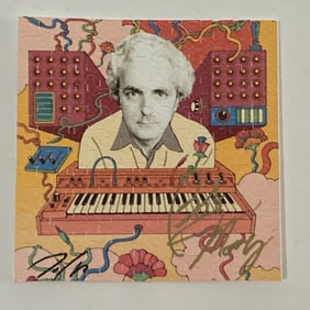 Bob Moog Autographed Blotter Art