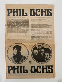 Phil Ochs 1967 San Francisco Concert Ad Poster