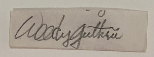 Woody Guthrie Autograph Cut Signature