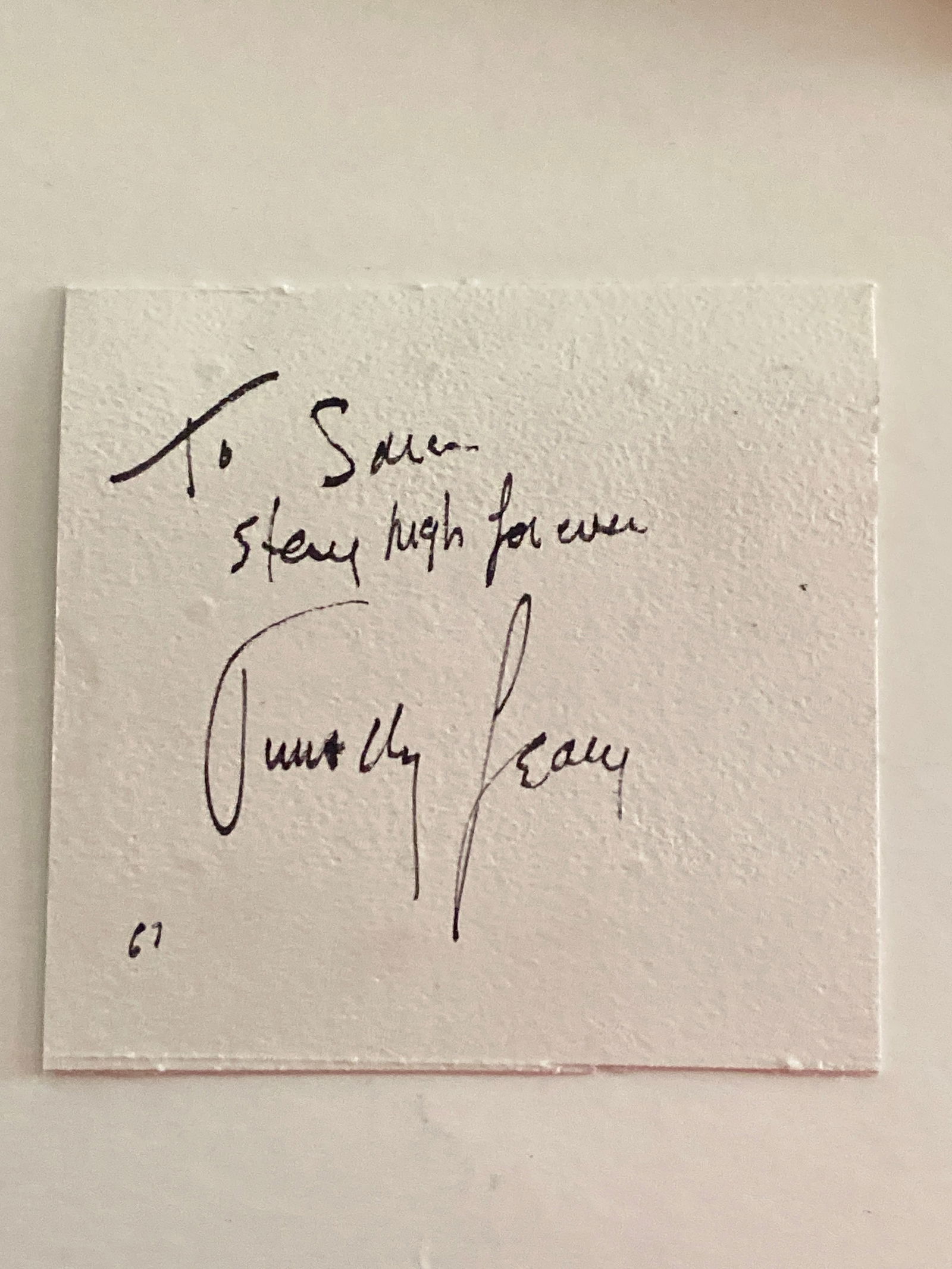 Timothy Leary Signed Note (1 of 1)