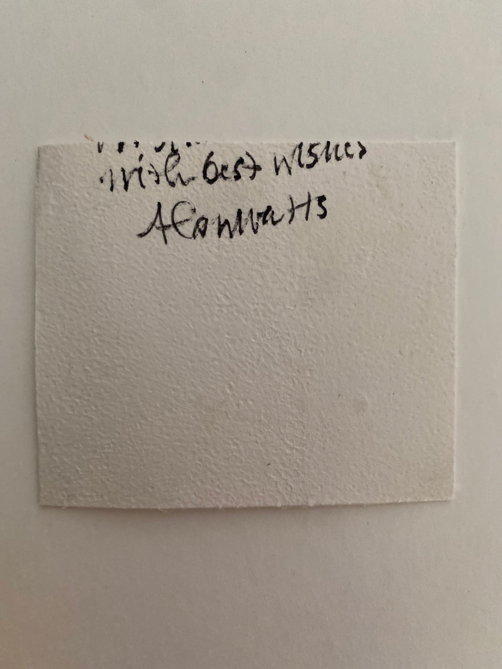 Alan Watts Signed Note on Blotter Paper (1 of 1)