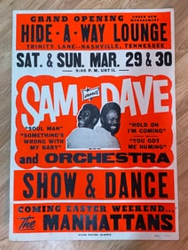Sam & Dave Hideaway Lounge Concert Poster 1st Printing