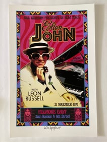 Elton John Fillmore Concert Poster signed by David Byrd