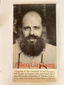 Alan Ginsberg 1967 SF Poetry Reading Poster