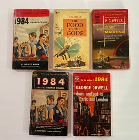 George Orwell & HG Wells Paperback Lot (5)
