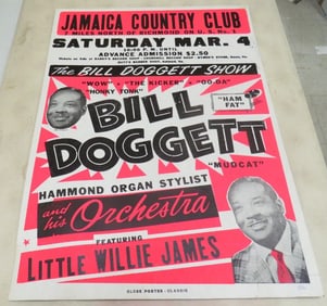 Bill Doggett & Little Willie James Concert Poster 1st Printing