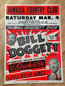 Bill Doggett & Little Willie James Concert Poster 1st Printing