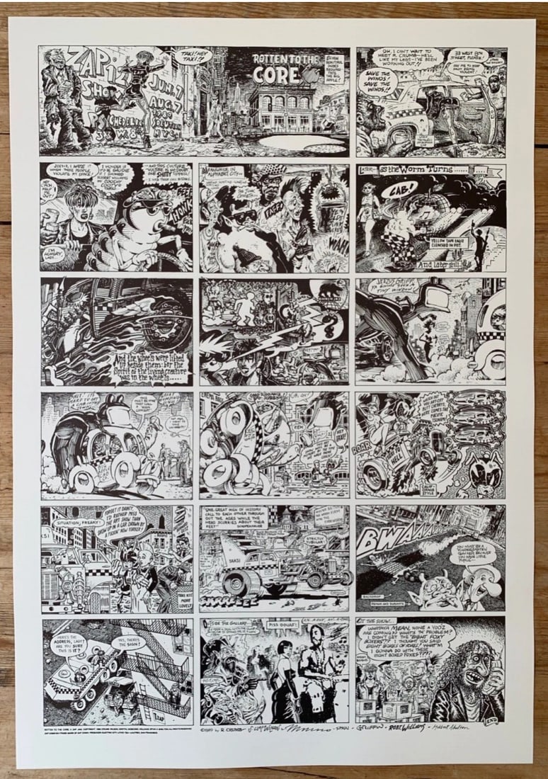 Robert Crumb Rick Griffin 1989  Zap 12 Show Promotion Poster  1st Printing (1 of 1)