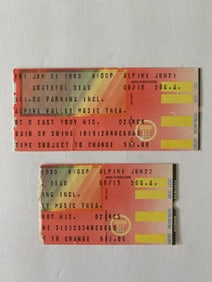 Grateful Dead 1982 Unused Alpine Valley Concert Ticket