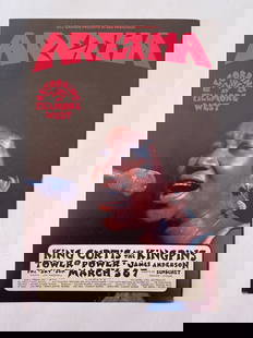 Aretha Franklin 1971 Fillmore Concert Handbill: Original 1971 Fillmore handbill promoting Aretha Franklin’s legendary performances with vibrant typography and soul-stirring design. A rare and powerful flyer celebrating the Queen of Soul at her pe