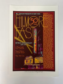 Fillmore East 50 Year Anniv Poster signed by David Byrd