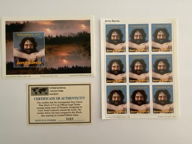Jerry Garcia Tanzania Stamp & 1st Day Cover Art