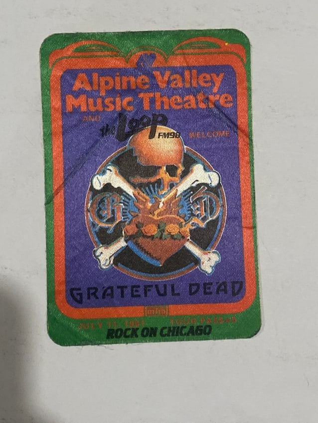 Grateful Dead 1981 Alpine Valley Backstage Pass (1 of 2)