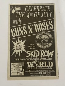 Guns & Roses 1991 Concert Ad Poster