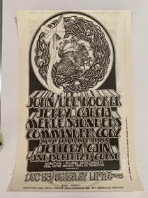 Jerry Garcia Band Fillmore Concert Poster signed by Randy Tuten
