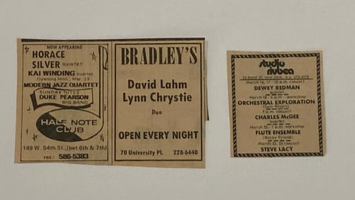 Horace Silver & Dewey Redman Jazz Concert Ads