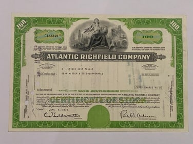 Atlantic Richfield Company Vintage Stock Certificate