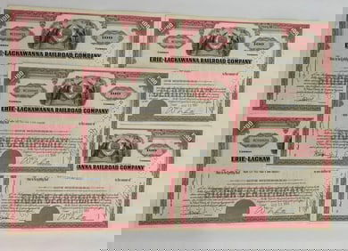 Erie Lackawanna Railroad Company Vintage Stock Certificates (5)
