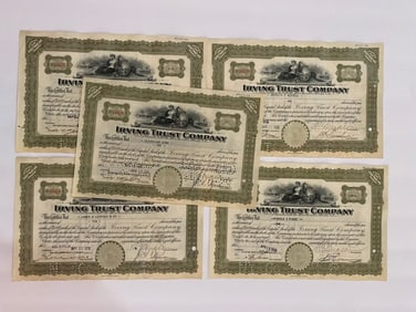Irving Trust Company Vintage Stock Certificate Vintage Stock Certificates (5)