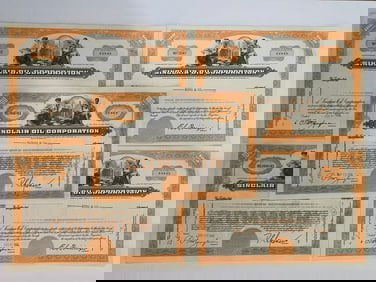 SInclair Oil Company Vintage Stock Certificates (5)