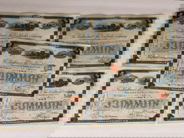 The Baltimore Ohio Railroad Company Vintage Stock Certificates (5)