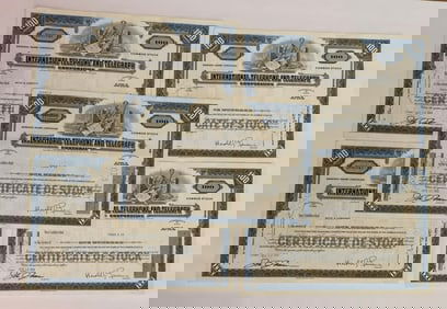 Internation Telephone & Telegraph Company Vintage Stock Certificates (5)