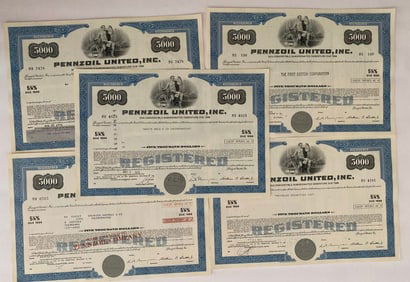Pennzoil United Inc Vintage Stock Certificate (5)