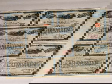 The Baltimore Ohio Railroad Company Vintage Stock Certificates (5)