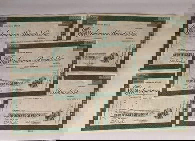 American Brands Inc Vintage Stock Certificates (5)