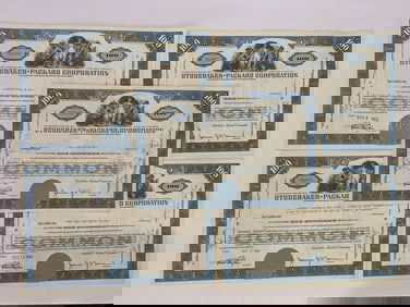 Studebaker-Packard Vintage Stock Certificates (5)