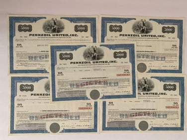 Pennzoil United Inc Vintage Stock Certificate (5)