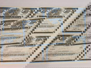Internation Telephone & Telegraph Company Vintage Stock Certificates (5)