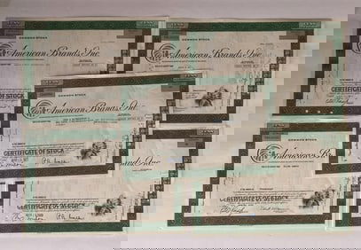 American Brands Inc Vintage Stock Certificates (5)