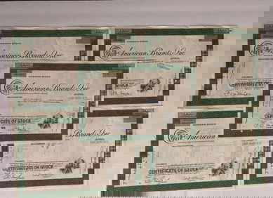 American Brands Inc Vintage Stock Certificates (5)