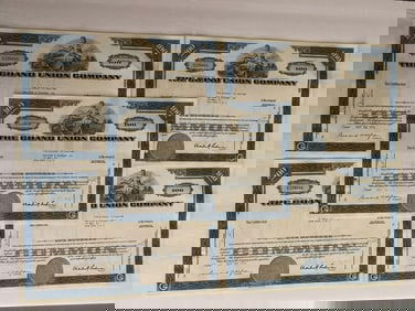 The Grand Union Company Vintage Stock Certificates (5)