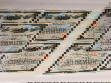 The Baltimore Ohio Railroad Company Vintage Stock Certificates (5)