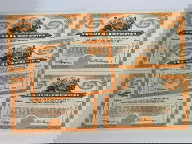 SInclair Oil Company Vintage Stock Certificates (5)