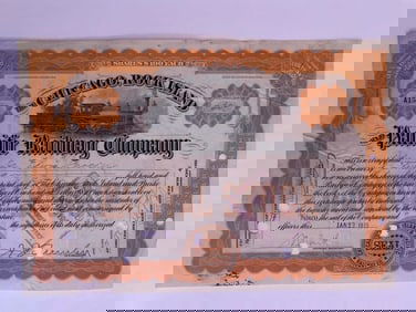 Rock Island & Pacific Railway Co Vintage Stock Certifitcate
