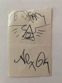 Alex Grey Inscribed Note