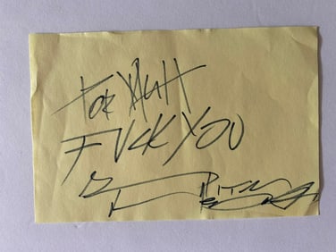 Mitch Hedberg Autograph Inscribed Note